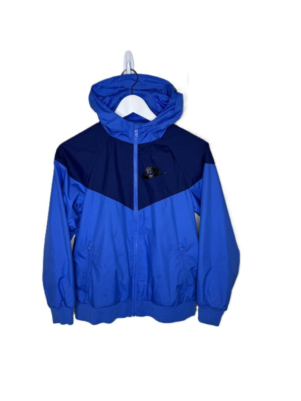 Nike Kids Blue Colorblock Windrunner Full-Zip Hooded Jacket, Kids Medium